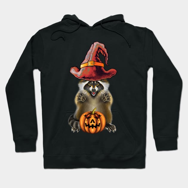 Raccoon Halloween Hoodie by Artardishop